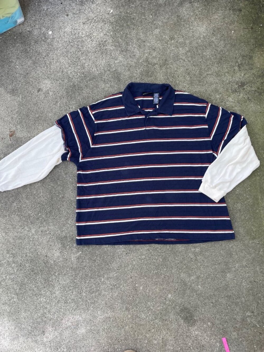 Vtg Y2K 90s No Boundaries Long Sleeve Top Layered Striped Mens 3XL Skater Grunge